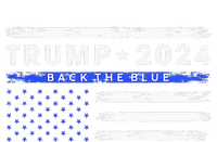 Pro Trump 2024 Back The Blue Thin Blue Line American Flag Striped Beanie with Solid Band