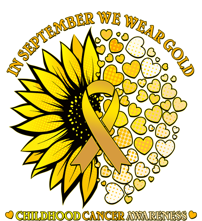 In September We Wear Gold Childhood Cancer Awareness Sunflower Ribbon Cooling Performance Crew T-Shirt