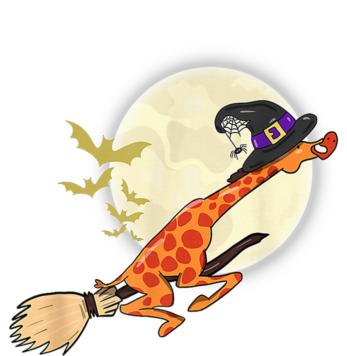 Funny Giraffe Ride Witch Shotgun Giraffe Halloween Bat Full Moon Premium T-Shirt