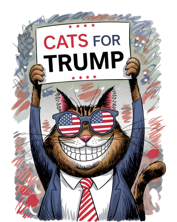 Cats For Trump 2024 Kittens And Ducks For Trump Vance 2024 Cool Gift V-Neck T-Shirt