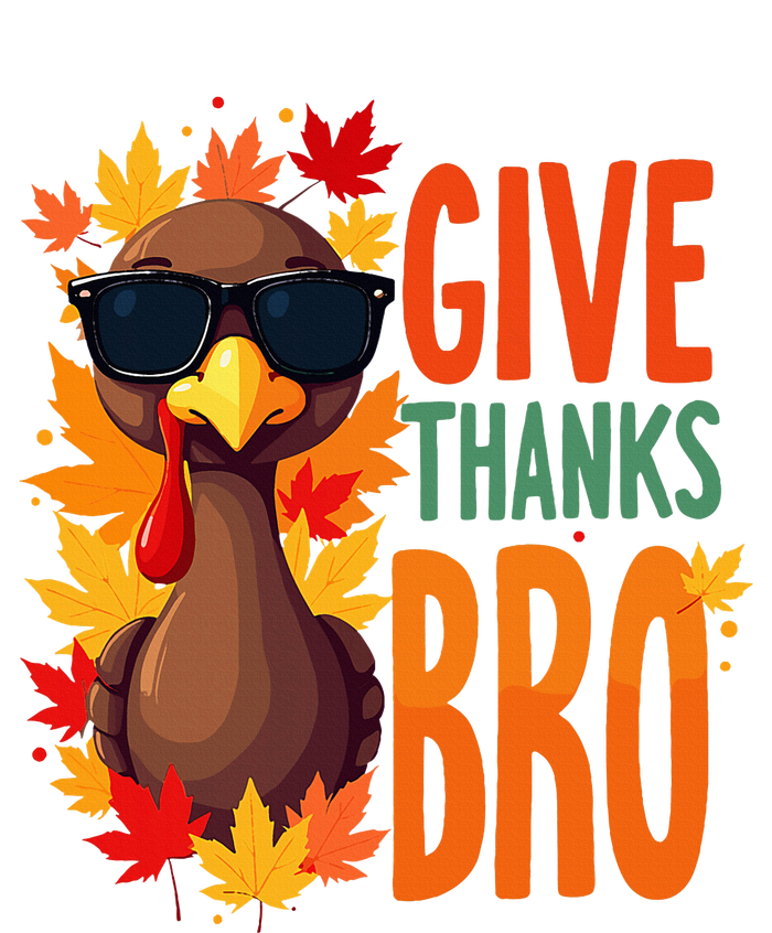 Give Thanks Bro Cute Turkey Thankful Thanksgiving Ladies Long Sleeve Shirt