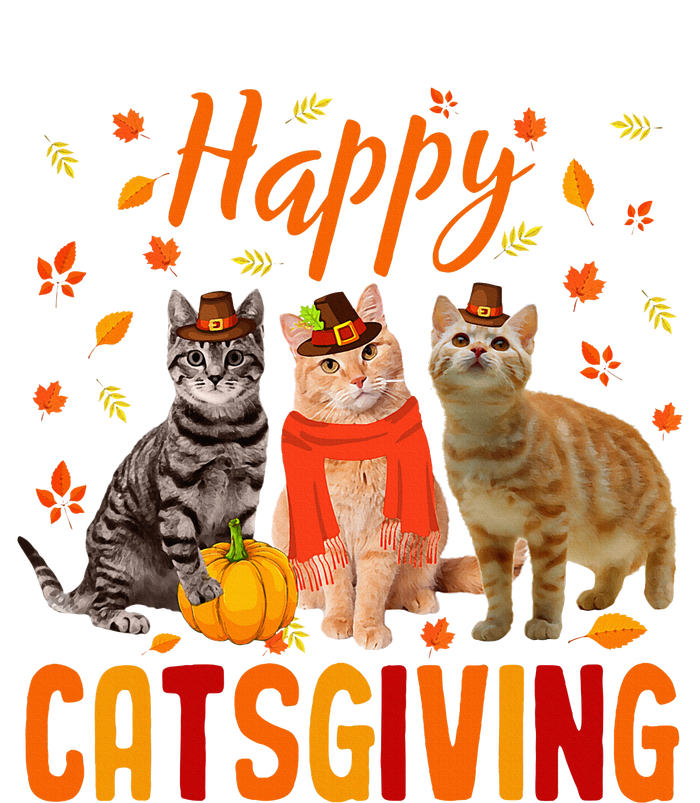 Happy Catsgiving Cute Thanksgiving Cat Wears Pilgrim Hat Drawstring Bag