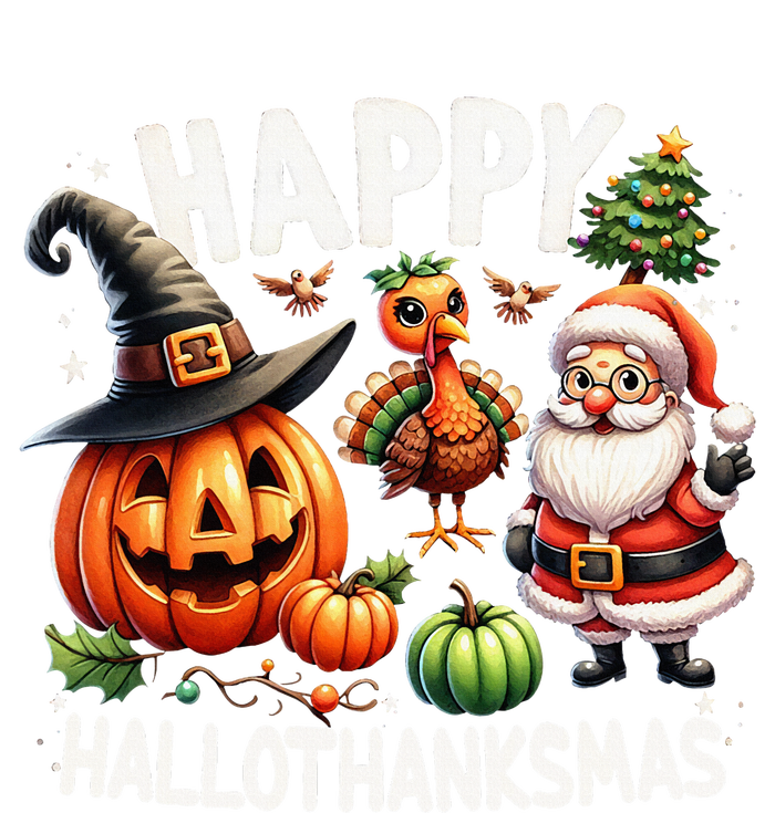 Happy Hallothanksmas Halloween Merry Christmas Thanksgiving T-Shirt