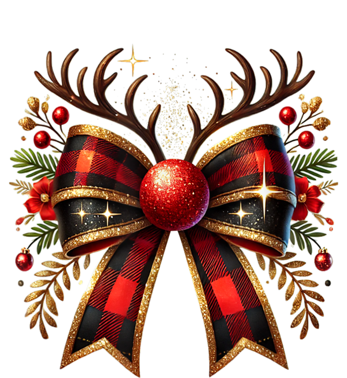 Christmas Reindeer Bow Cute Coquette Bow Xmas Gift T-Shirt