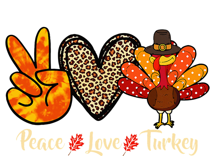 Peace Love Turkey Little Pilgrim Thanksgiving Cooling Performance Crew T-Shirt