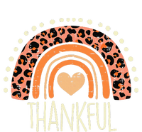 Leopard Rainbow Thankful Thanksgiving Teacher Women T-Shirt