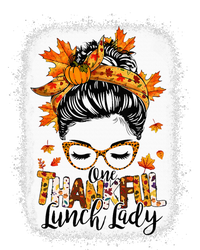 One Thankful Lunch Lady Messy Bun Thanksgiving Lunch Lady Yupoong Adult 5-Panel Trucker Hat