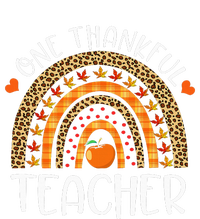 One Thankful Teacher Thanksgiving Rainbow Leopard Fall Funny T-Shirt