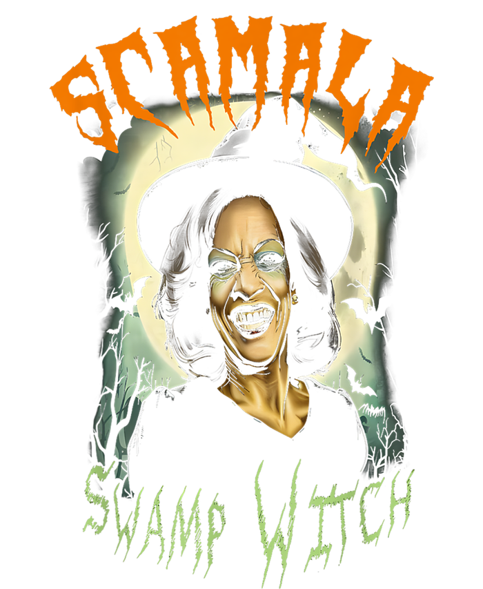 Halloween Scamala Swamp Witch Funny Anti Kamala Harris 2024 Gift Women's Pullover Hoodie