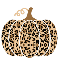 Pumpkin Leopard Print For Women N Fall Women's V-Neck T-Shirt