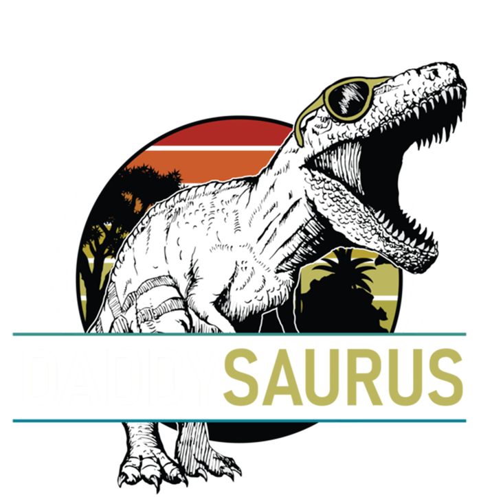 Daddysaurus T Rex Funny Dinosaur Father Dad Vintage Sunset Gift T-Shirt