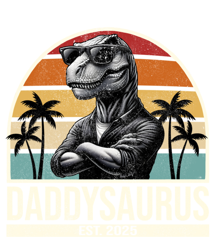 Dino Dad Daddysaurus New Dad 2025 Adult Dinosaur Dad Gift Women's V-Neck T-Shirt