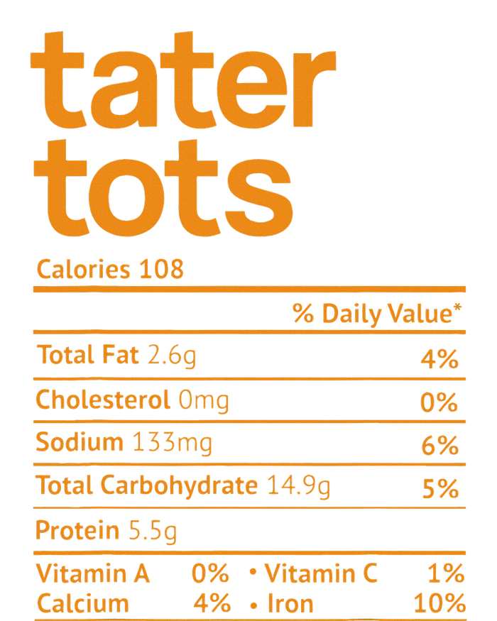 Tater Tots Nutrition Facts Funny Thanksgiving Christmas Food Tie-Dye Long Sleeve Shirt