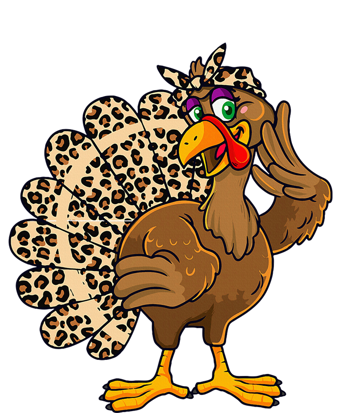 Thanksgiving Leopard Turkey Graphic T-Shirt