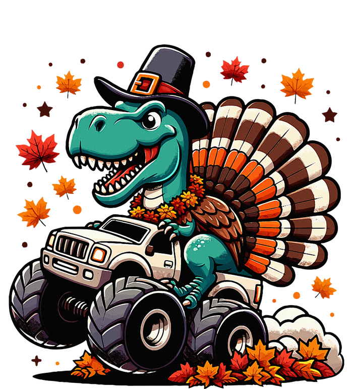 Thanksgiving Dinosaur T Rex Fall Truck T-Shirt