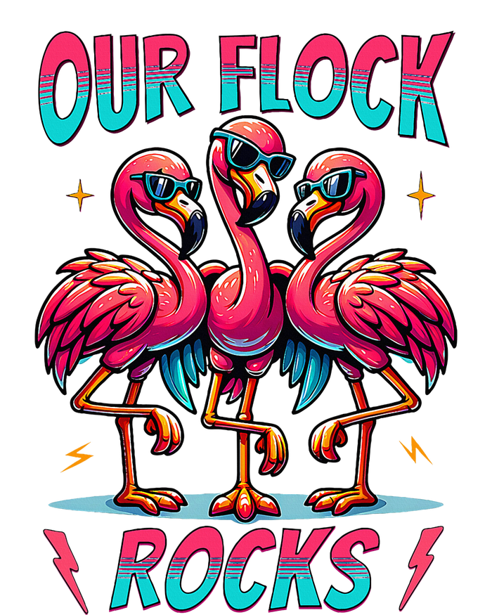 Our Flock Rocks Cute Flamingo Matching Family Vacation Group T-Shirt