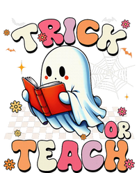 Teacher Halloween Retro Trick Or Teach Floral Ghost Womens Funnel Neck Pullover Hood