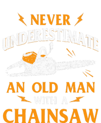 Never Underestimate An Old Man Lumberjack Chainsaw & Logger Women's Racerback Cropped Tank