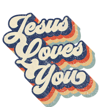 Jesus Loves You Retro Vintage Style Graphic Design Women's Crop Top Tee