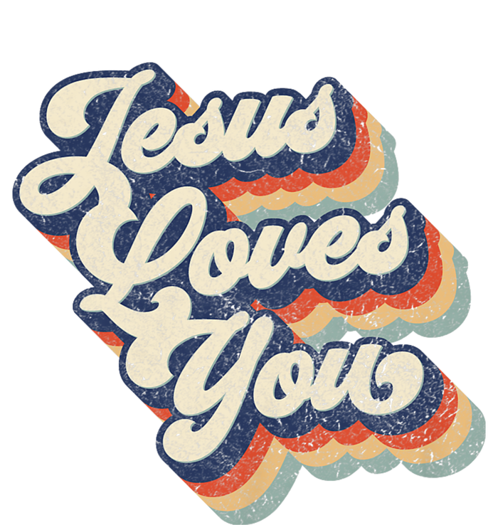 Jesus Loves You Retro Vintage Style Graphic Design Women's Crop Top Tee