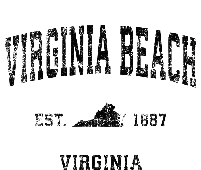 Virginia Beach Virginia Va Vintage Sports Design Black Print T-Shirt