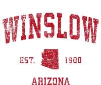 Winslow Arizona Az Vintage Sports Design Red Print Women's Tri-Blend 3/4-Sleeve Raglan Shirt