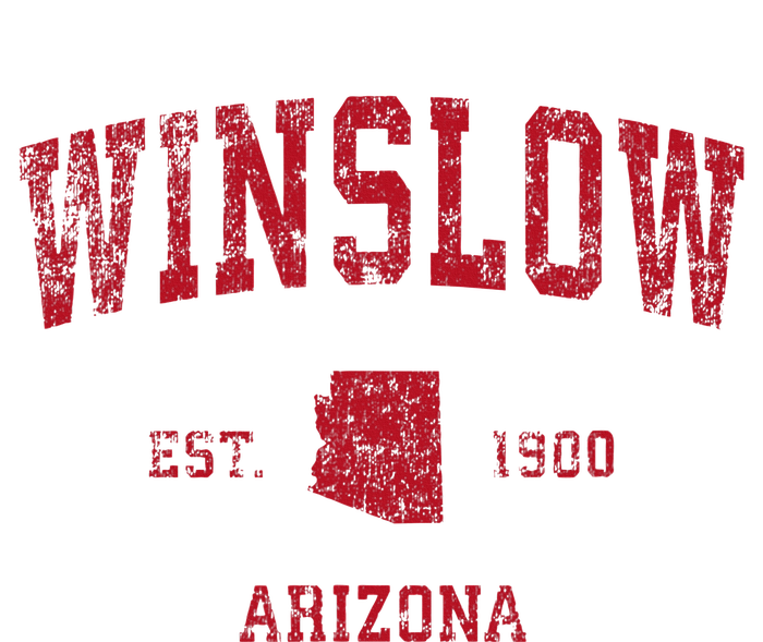 Winslow Arizona Az Vintage Sports Design Red Print Women's Tri-Blend 3/4-Sleeve Raglan Shirt