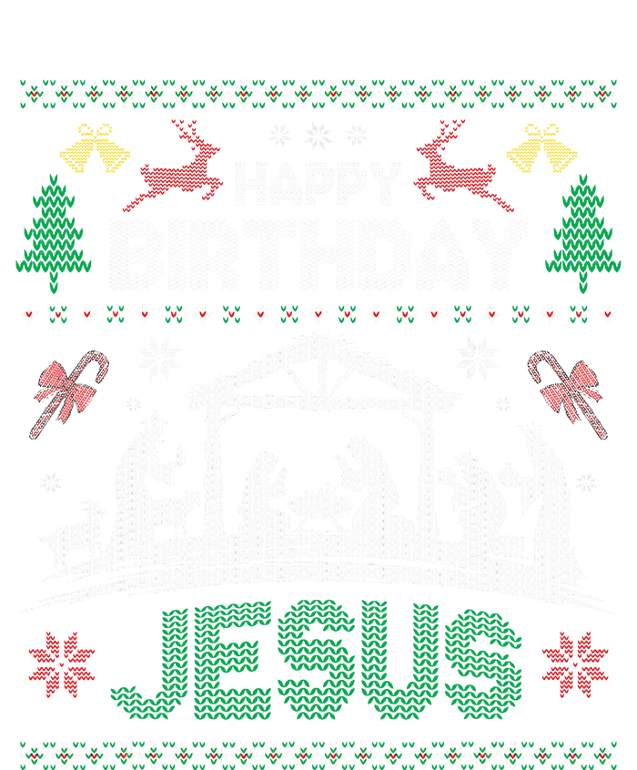 Christmas Outfit Happy Birthday Jesus Holiday Ugly Sweater Women's Tri-Blend 3/4-Sleeve Raglan Shirt