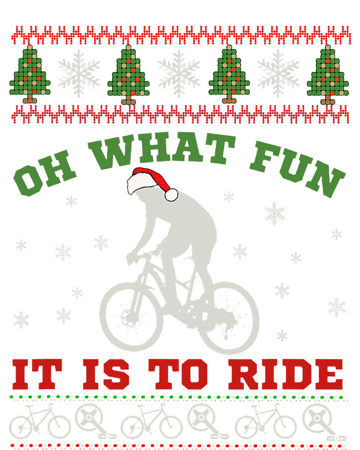 Mountain Bike Rider Oh What Fun Christmas Ugly Sweater Performance Long Sleeve Polo