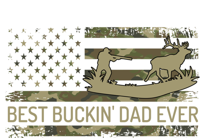 Great Buckin Dad Ever Deer Hunting Camouflage American Flag Meaningful Gift Striped Beanie with Solid Band