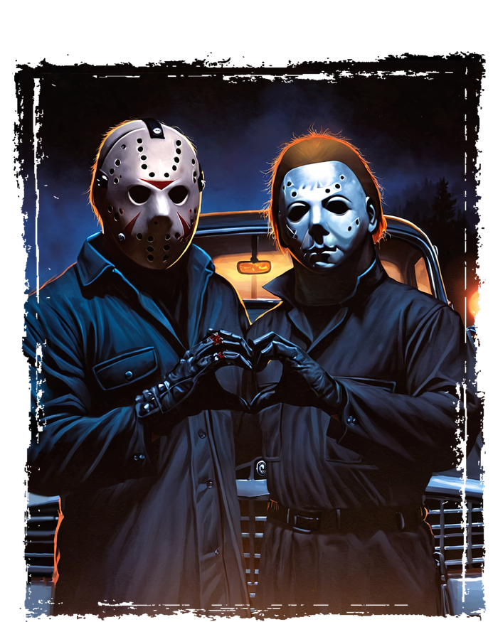 Jason And Myers Halloween Heart Hands Horror Character Ceramic Bell Ornament