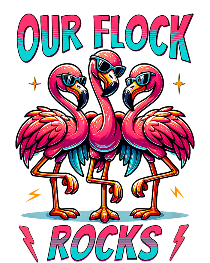 Our Flock Rocks Cute Flamingo Matching Family Vacation Group T-Shirt