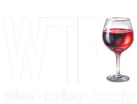 Wtf Wine Turkey Family Funny Thanksgiving Women's Long Sleeve Flannel Pajama Set 