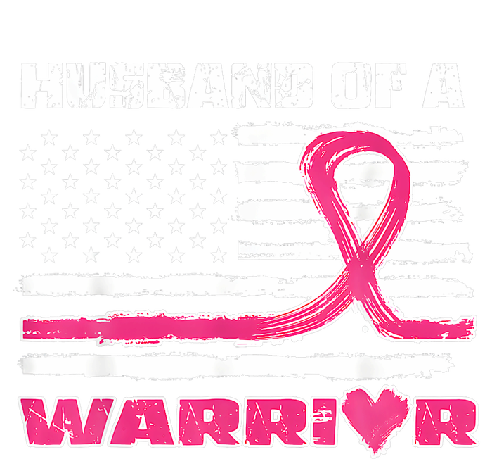 Ribbon American Flag Husband Of A Warrior Breast Cancer Tie-Dye T-Shirt