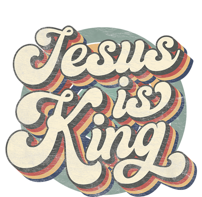 Retro Jesus Is King Christian Bible Religious Button