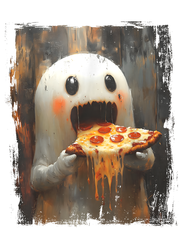 Cute Pizza Ghost Eating Pizza Funny Halloween Food Lovers Canvas