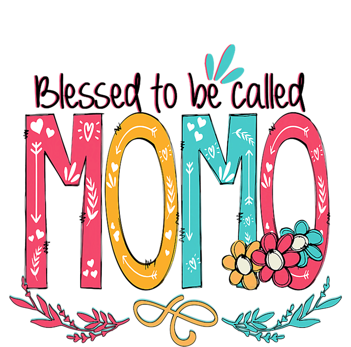 Blessed To Be Called Momo Colorful Grandma Full Zip Hoodie