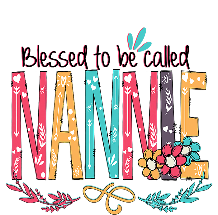 Blessed To Be Called Nannie Colorful Grandma V-Neck T-Shirt