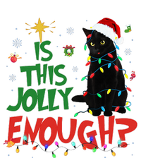 Is This Jolly Enough Black Cat Merry Christmas Tree Lights T-Shirt