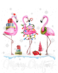 Merry Christmas Hat Santa Flamingo Light Christmas Snow T-Shirt