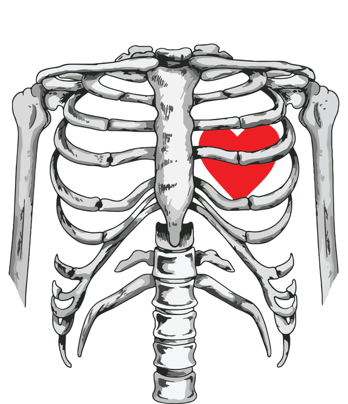 Skeleton Rib Cage Heart Xray Halloween Easy Costume Dry Zone Grid Polo