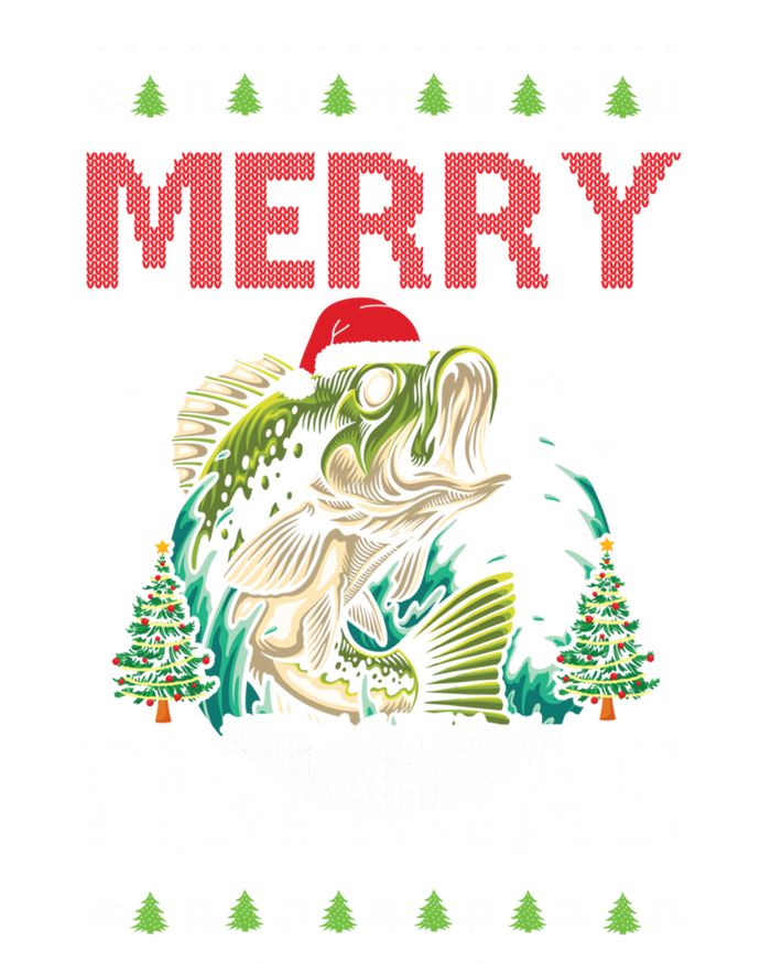 Merry Fishmas Fishing Ugly Christmas Large Mouth Bass Gift T-Shirt