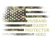 Husband Daddy Protector Hero Fathers Day Dad Usa Flag Cool Gift T-Shirt