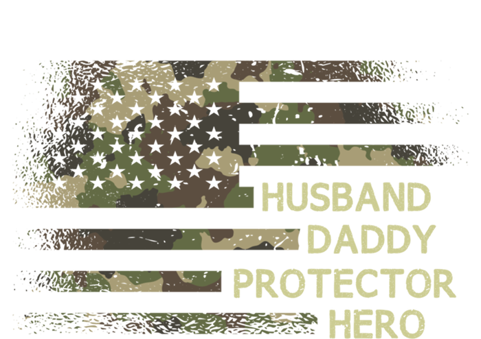 Husband Daddy Protector Hero Fathers Day Dad Usa Flag Cool Gift T-Shirt