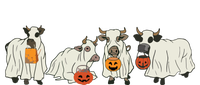 Halloween Ghost Cow Western Halloween Cow Halloween Cowboy Sweat Poster