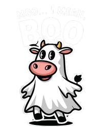 Moo I Mean Boo Cow Ghost Funny Halloween Striped Beanie with Solid Band