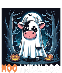 Moo I Mean Boo Ghost Cow Funny Halloween Lover Spooky Cow Long Sleeve Zip Tote Bag