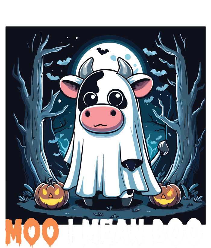 Moo I Mean Boo Ghost Cow Funny Halloween Lover Spooky Cow Long Sleeve Zip Tote Bag