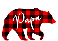 Papa Bear Red Plaid Matching Family Christmas Gift Baby Bodysuit