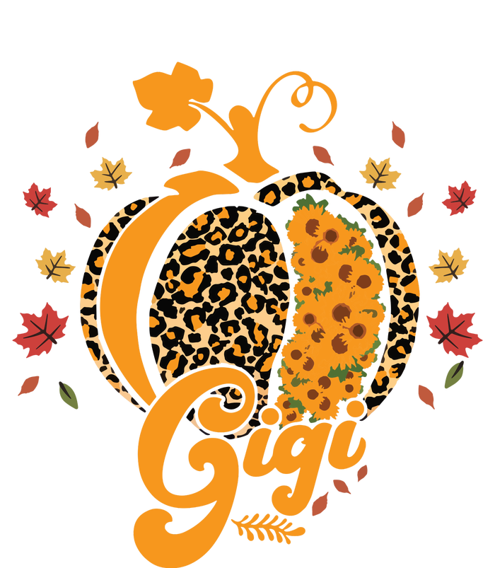 Gigi Pumpkin Leopard Print Sunflower Grandma Halloween Fall Long Sleeve Women's Knotted Racerback Tank